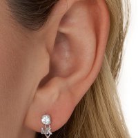 Дамски сребърни обеци Michael Kors цирконий, снимка 4 - Обеци - 42306326