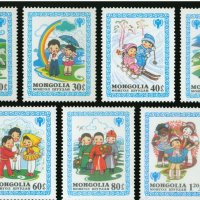 Блок марка и сет от7 марки Межд.година на дете,1980,Монголия, снимка 2 - Филателия - 37942227