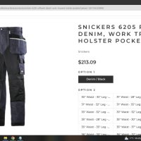 Snickers 6205 RUFFWORK DENIM Stretch Trouser HOLSTER POCKETS 52 / L работен панталон W4-59, снимка 3 - Панталони - 42798355