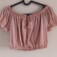 Розова блуза с голи рамене H&M, снимка 3 - Тениски - 37429598