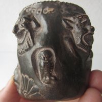 Стара чаша керамика, с театрални маски , снимка 1 - Други - 31812717