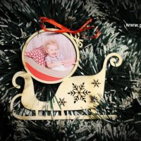 Коледна украса за елха с Ваша снимка, снимка 1 - Декорация за дома - 30925850