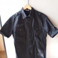 Мъжка риза Necu в черно, снимка 2 - Ризи - 30467158
