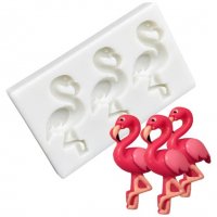 3 фламинго прави силиконов молд форма декорация и украса фондан, снимка 1 - Форми - 37609952