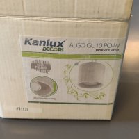  Пендел Kanlux ALGO GU10 PO-W, 220V, фасунга 1XG10, max. 1x40W, алуминий, цвят бял, снимка 5 - Лампи за таван - 40842256