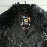 Дамско зимно  яке KILLER LOOP, size S, дънков плат, с подвижна яка от еко кожа, ,много запазено, снимка 2 - Якета - 27419978