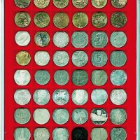 Lindner MB кутия в червен цвят PVC за 48 монети в капсули, снимка 1 - Нумизматика и бонистика - 35352070