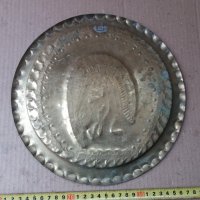 бронзова ръчно гравирана чиния за стена - отлична, снимка 11 - Антикварни и старинни предмети - 35544038