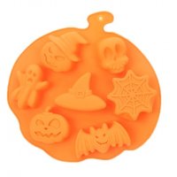 7 големи Хелоуин Halloween тиква череп паяжина прилеп дух силиконов молд форма шоколад гипс сапун, снимка 2 - Форми - 38483283