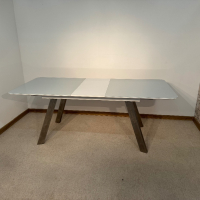 Стъклена дизайнерска трапезна маса, разтегателна, неползвана  !, снимка 7 - Маси - 44657493