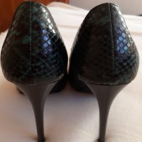Обувки на ток в тъмнозелен цвят., снимка 4 - Дамски елегантни обувки - 30276853