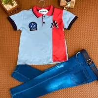 Комплект за момчета с дънки и тениска , снимка 2 - Детски комплекти - 44739938
