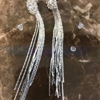 Нови официални дълги блестящи обеци с кристалчета, снимка 4 - Обеци - 29665917