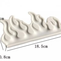 голям Огън пламъци водорасли силиконов молд форма фондан шоколад декор, снимка 2 - Форми - 37441651