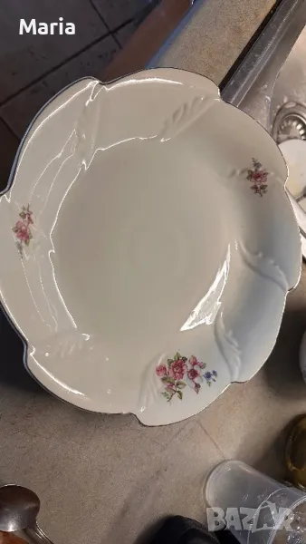 Голямо , кръгло порцеланово плато на Китка, снимка 1