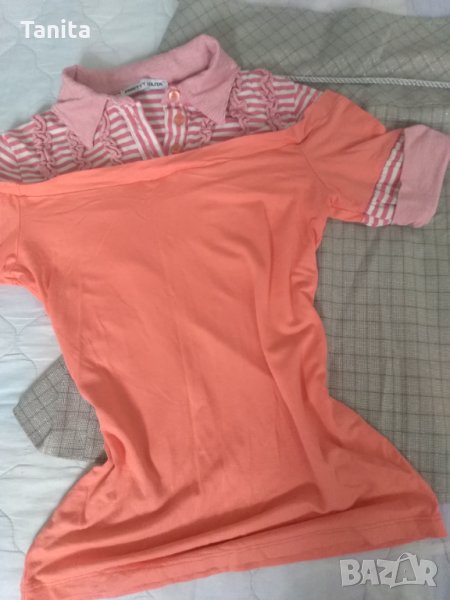 Пола с блестящи нишки и тениска, снимка 1