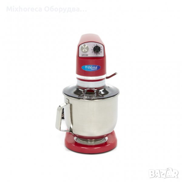 Планетарен миксер 7 Литра, Накланяща се глава, 11 скорости - 100 - 938 оборота в минута, Червен, снимка 1