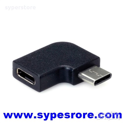 Преходник сединител USB Type C Ъглов на 90° Мъжко - женско Digital One SP01417 Adapter USB2.0 , снимка 1