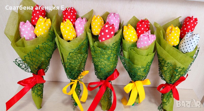 Букет лалета от плат, снимка 1