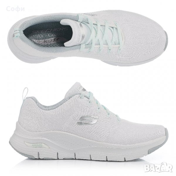 Дамски маратонки SKECHERS ARCH FIT, Текстилна плетка, Номер 38, Бял, снимка 1