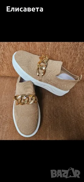 Дамски модерни кецове кафеви, снимка 1