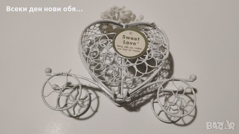 Каляска сърце - кутия за бижута, снимка 1