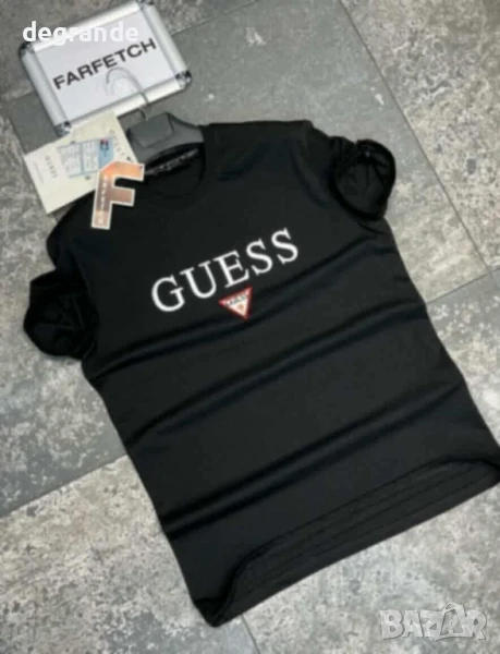Черна мъжка тениска Guess, снимка 1