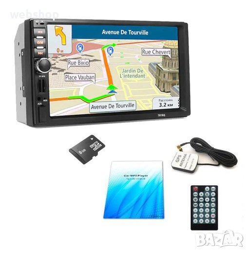 MP5 Player 7 Инча , Touchscreen И Мултимедия За Кола с GPS навигация, снимка 1
