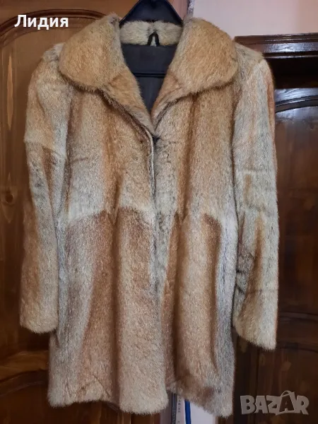 Кожено палто от Мурмел-естествен косъм., снимка 1
