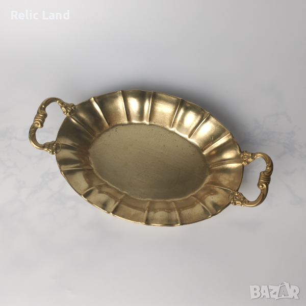 Малък месингов поднос / табла, снимка 1