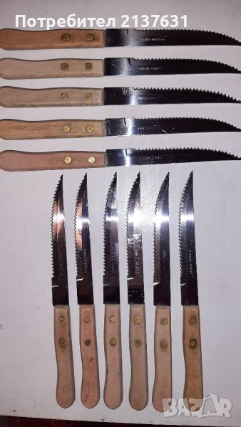 К - т от 11 броя стек - ножове Stainless  ROSTFREI с дървени дръжки , снимка 1
