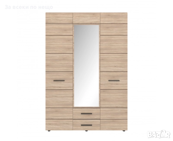 Гардероб с огледало SOLO 3D2S дъб сонома Код P1463, снимка 1