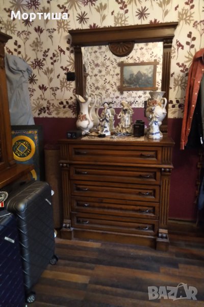 Ретро ракла с великолепно огледало масивно дърво намаление , снимка 1