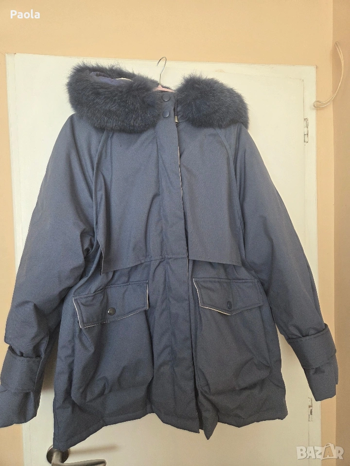 Зимно яке естествен пух/естествен косъм, снимка 1