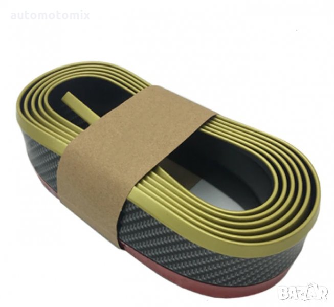 СПОЙЛЕР САМУРАЙ ЗА БРОНЯ,Черен карбон + Златна лента - 29068, снимка 1