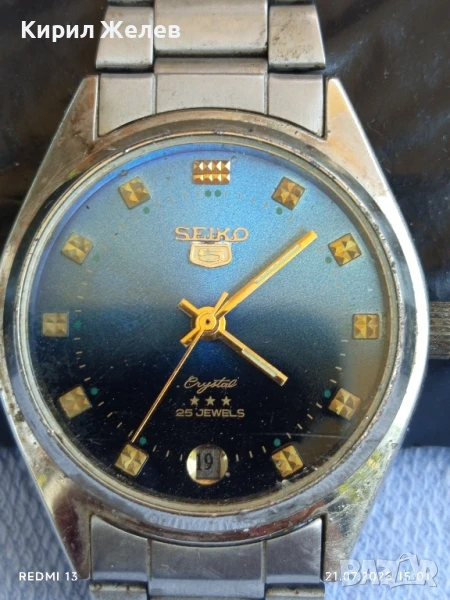 Колекционерски часовник SEIKO 5 CRISTAL 25 JEWELS рядък за КОЛЕКЦИЯ 34363, снимка 1