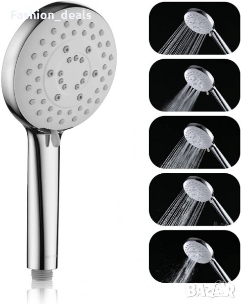 Универсална мощна хромирана душ глава слушалка 5 режима на пръскане, снимка 1