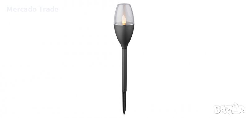 Комплект LED соларна лампа свещ, Черна, 4бр., снимка 1