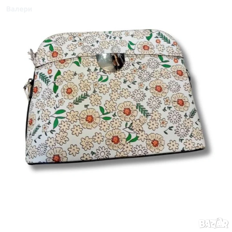 Красива дамска чанта за през рамо на цветя, снимка 1
