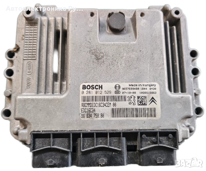 Компютър двигател за Peugeot 207, Citroen C3 1.4 HDi 0 281 012 529, 0281012529, 96 634 758 80, снимка 1