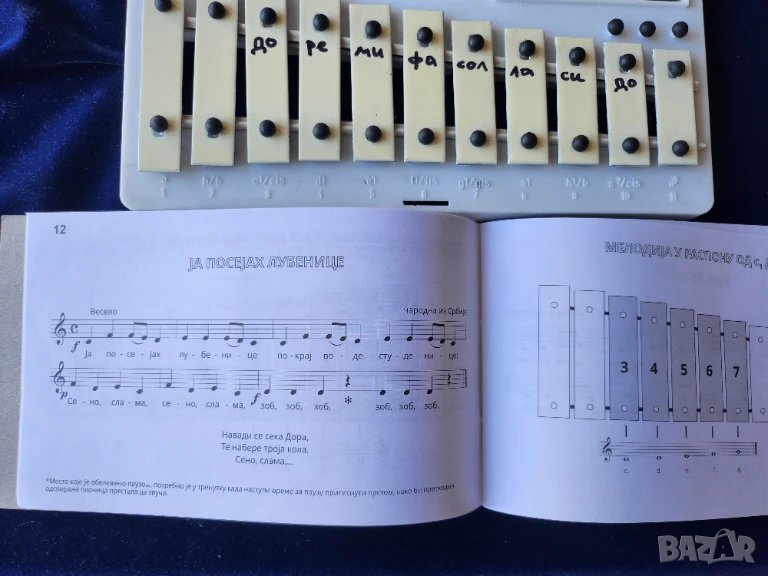 ксилофон / нонатон - с нотен албум за деца, диапозон а-d2, от Сърбия, снимка 1