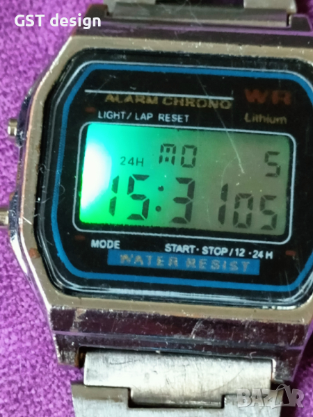 Стар Електронен LCD WR Lithium 1980 Honk Kong Хронометър Аларма, снимка 1