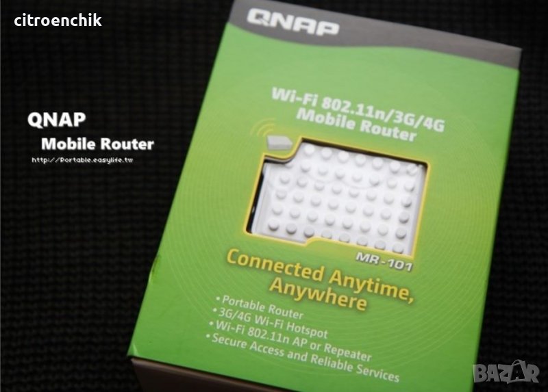 QNAP MR-101 мобилен рутер WiFi/3G/4G преносим, снимка 1