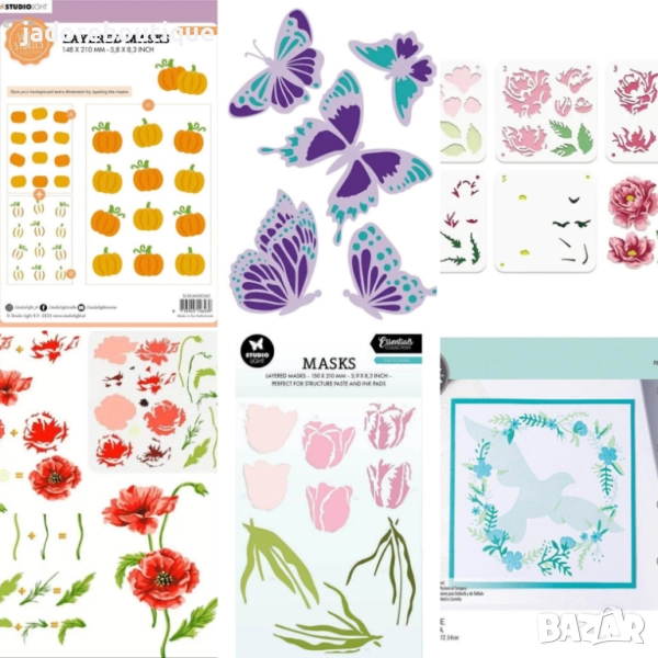 Многослоен шаблон за декупаж/ микс медия/ декорация различни видове, снимка 1