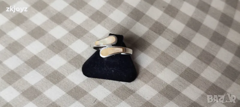 СРЕБЪРЕН ПРЪСТЕН със СЕДЕФ 3.39 гр./проба 925, снимка 1