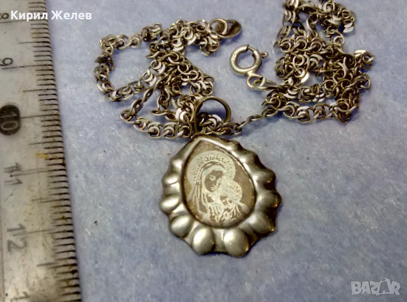 КРАСИВА СРЕБЪРНА ИКОНКА Прсв. БОГОРОДИЦА с МЛАДЕНЕЦА с ФИНА СРЕБЪРНА ВЕРИЖКА СРЕБРО 925 49830, снимка 1