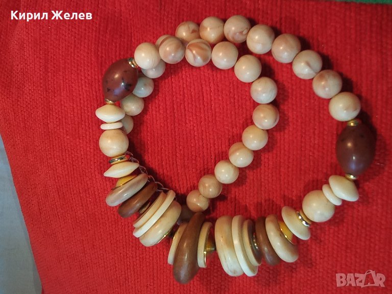 КРАСИВА КАТАЛИНЕНА с ПОЗЛАТЕН БРОНЗ ВИНТИДЖ АРТ ОГЪРЛИЦА КОЛИЕ РЪЧНА ИЗРАБОТКА 15123, снимка 1