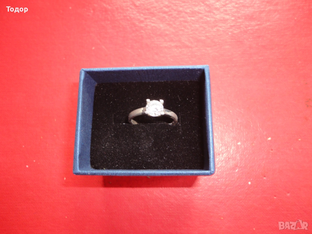 Луксозен сребърен пръстен с камък , снимка 1