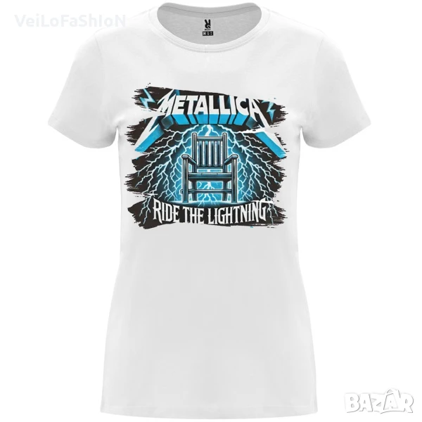 Нова дамска тениска на музикалната група Metallica - Ride the Lightning в бял цвят , снимка 1