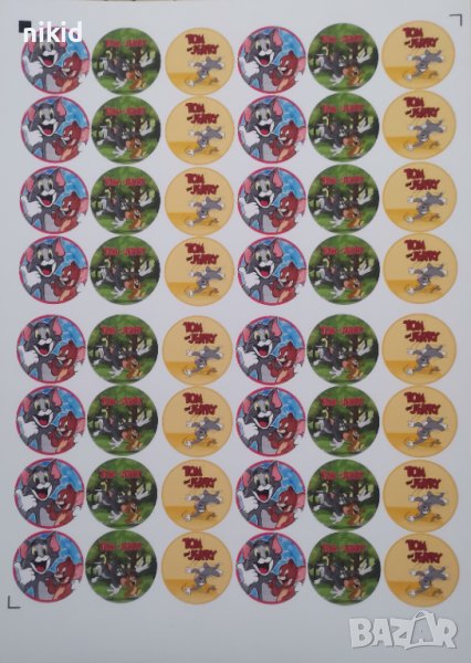 48 бр Том и Джери лепенки стикери с надписи ръчна изработка подарък, снимка 1